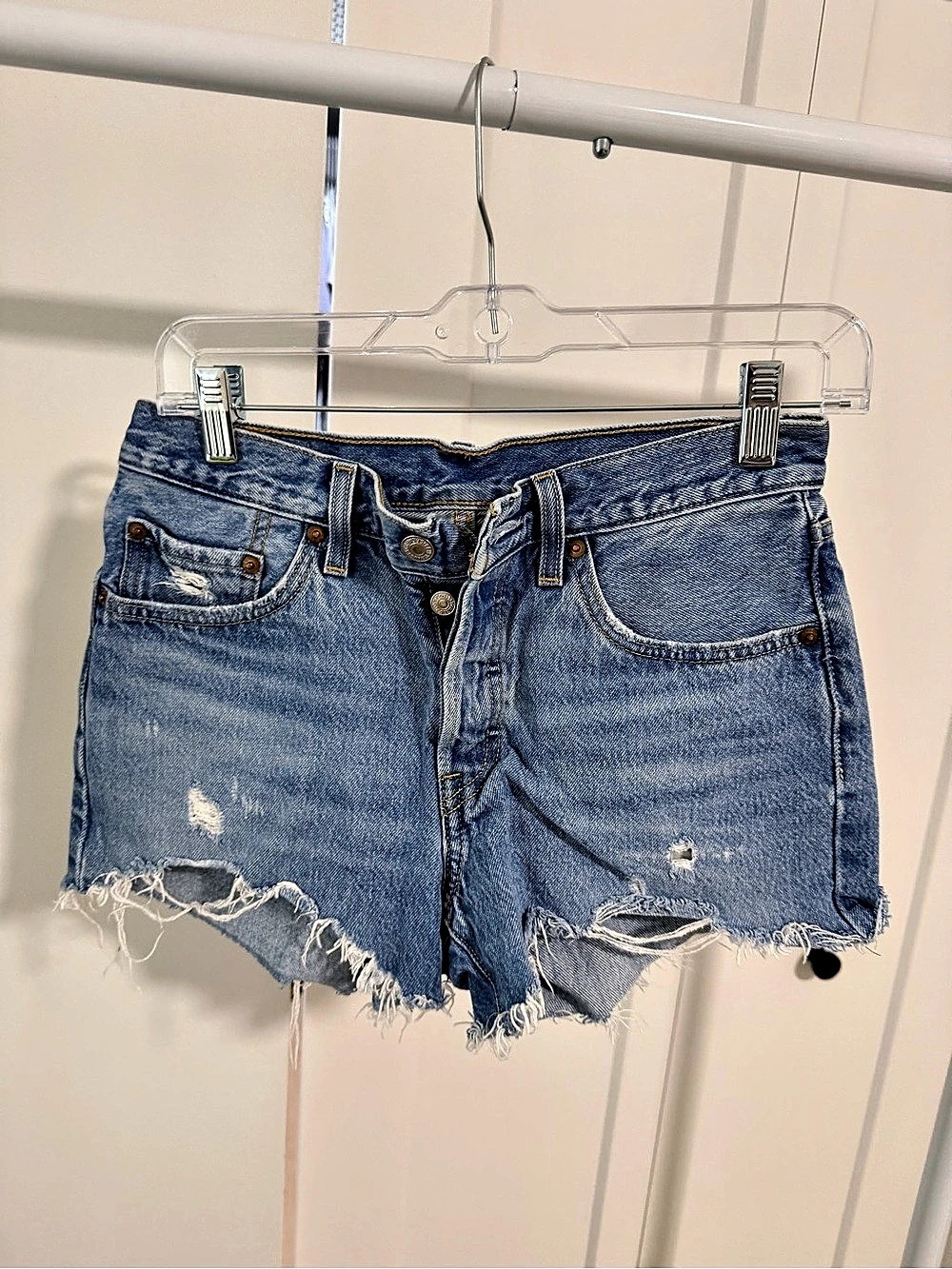 Levi's 501 Original Denim Cutoff Jean Shorts Waist 26 Blue